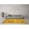 thumbnail image 3 of Ahgly Company Indoor Rectangle Oriental Yellow Modern Area Rugs, 5' x 7', 3 of 4