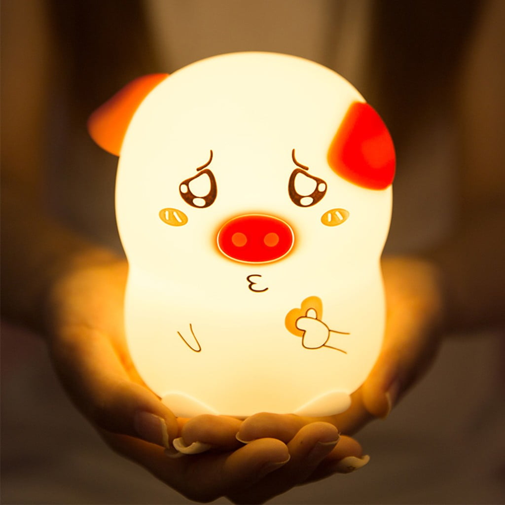 OneFire Cute Pig Shape Night Light Bedroom Lighting With Remote Control