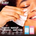 thumbnail image 2 of Ruby Kisses Makeup Remover Wipes, Daily Facial Cleanser Towelettes for Waterproof Makeup, Micellar Face Cleansing Wipes for Sensitive Skin, Hydrating & Refreshing, 35 Count (Witch Hazel), 2 of 5