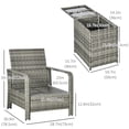 thumbnail image 2 of 3-Piece Wicker Patio Furniture Set – Beige Rattan Bistro Set with Storage Table & Cushions for Garden, Porch, or Balcony – Outdoor Conversation Set, 2 of 7