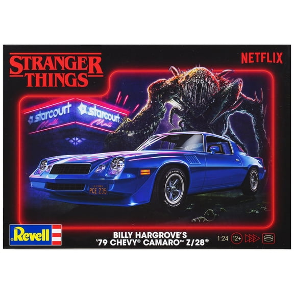 Level 4 Model Kit Billy Hargroveâ€™s 1979 Chevrolet Camaro Z/28 "Stranger Things" (2016-Current) TV Series 1/24 Scale Model by Revell