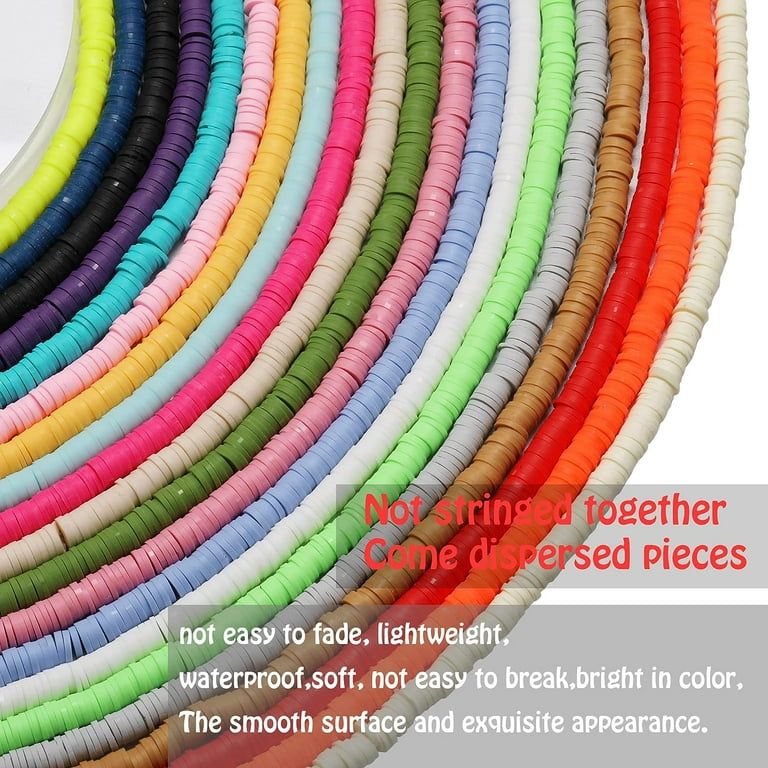 4140PCS Flat Clay Beads Charms for Bracelets Jewelry Making Kit Set Spacer  Polymer Heishi Disc Beads DIY Handmade Accessories