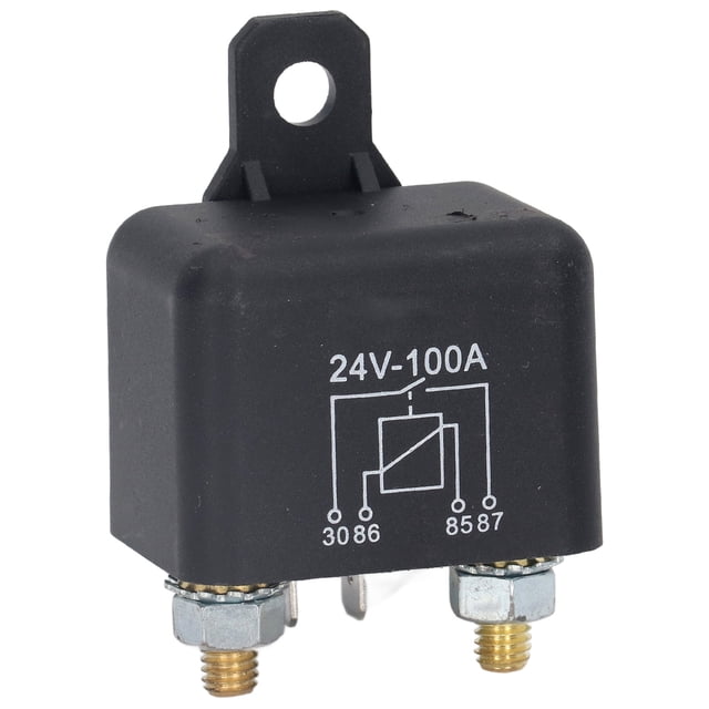 TICFOX Relé De Arranque Del Vehículo, Solenoide De Arranque 100A, Bobina De Latón De 4 Pines, Carcasa De PC De Alta Potencia, Relé De Cortacésped Para Automóvil DC24V