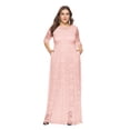 thumbnail image 2 of AURA Plus Size Lace Evening Dress 1XL 6XL A Line Wedding Party Formal Dress Women Elegant Long Sleeve Dress, 2 of 6