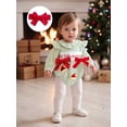 thumbnail image 4 of BemeyourBBs Baby Girl Striped Christmas Romper Long Sleeve Bodysuit with Headband, 4 of 9