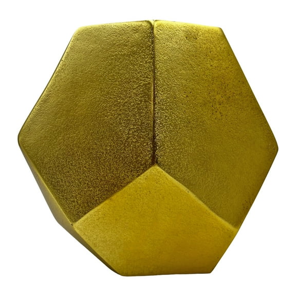 Bergamo Art 10" Tall Decorative Handmade Aluminum Diamond Flower Vase in Gold