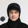 thumbnail image 2 of Euaioeiu Cold Weather Knitted Hat with Ear Protection, Windproof Thermal Fleece Lined Beanie for Men Women, 3-in-1 Winter Cap for Outdoor Activities Skiing Hiking, 2 of 4