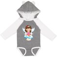 thumbnail image 3 of Inktastic Cute Fairy, Brown Hair, Fairy Sitting On Mushroom Girls Long Sleeve Baby Bodysuit, 3 of 5
