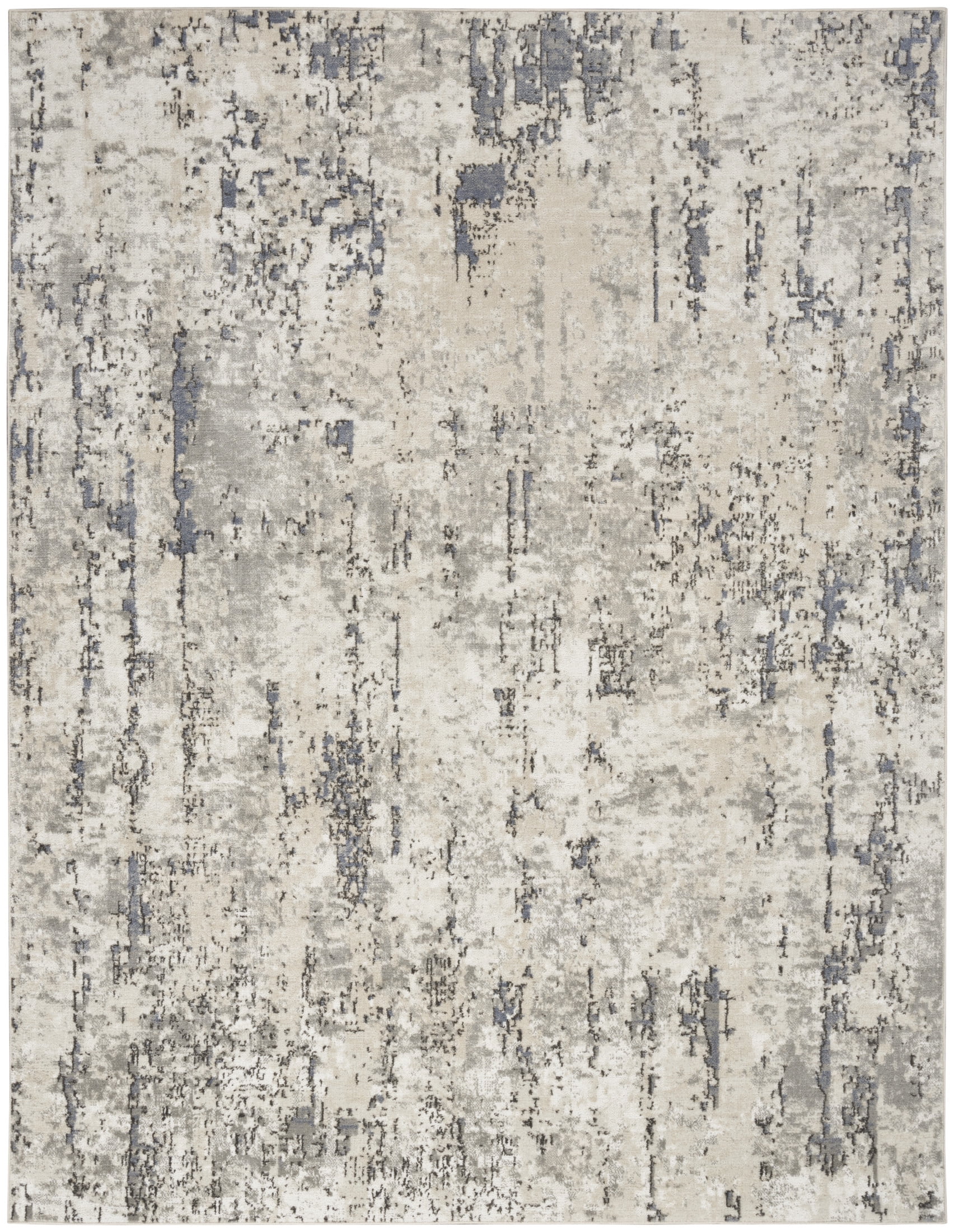 Nourison Concerto Abstract Ivory Blue Grey 10' x 14' Area Rug (10x14)