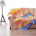 thumbnail image 2 of Lio 60 x 50 Quilted Ruffled Throw Blanket, Polyester Fill, Multicolor, 2 of 5