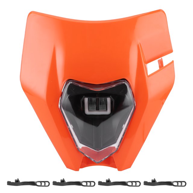 Faro delantero universal para motocicleta, luz LED de haz alto/bajo, 60 W, 6000 K, luz de circulación diurna, color naranja