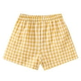 thumbnail image 4 of UngA Kids Toddler Boys Girls Gingham/Seersucker Shorts Elastic Waist Plaid Elastic Waist Shorts Pants Bottoms(3 Pairs，Red & Yellow & Green）, 4 of 6