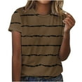 thumbnail image 1 of Jgppe Womens Classic Summer Tshirts Pullover Stripe Short Sleeve Basic Stretchy Casual Tees, 1 of 2