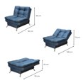 thumbnail image 4 of Sillón Individual Moderno Ocasional Reclinable 3 posiciones NORVAL  estructura de madera patas metálicas tela de Lino, 4 of 8