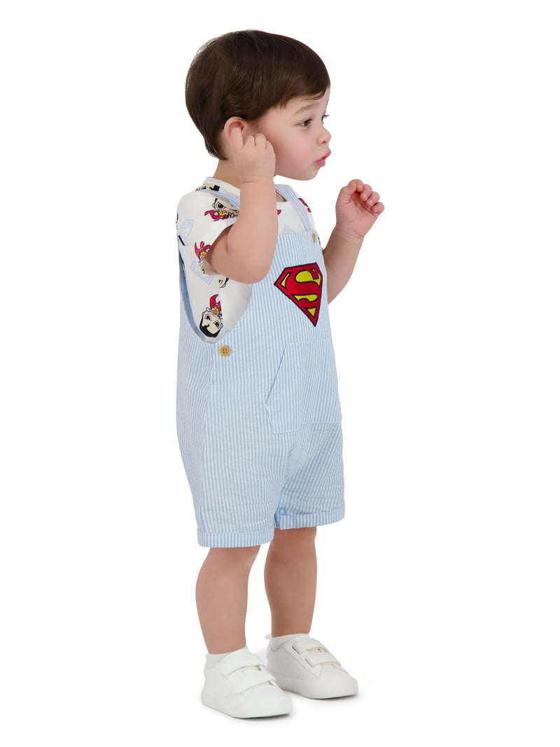Super Man Baby Boy Shortall Set, Sizes 0/3 Months-24 Months