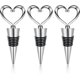 thumbnail image 1 of 3 uds tapón de vino tapones de vino reutilizables forma de corazón tapón de botella de bebida de vino tapa de botella tapa de salida de vino para vino champán, 1 of 5