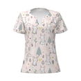 thumbnail image 3 of Naloa Rabbit Forest Print T-Shirts Short Sleeve V Neck Tees for Women Fashion Tops Trendy Lightweight Soft Casual Summer Outfits Clothes, 3 of 5