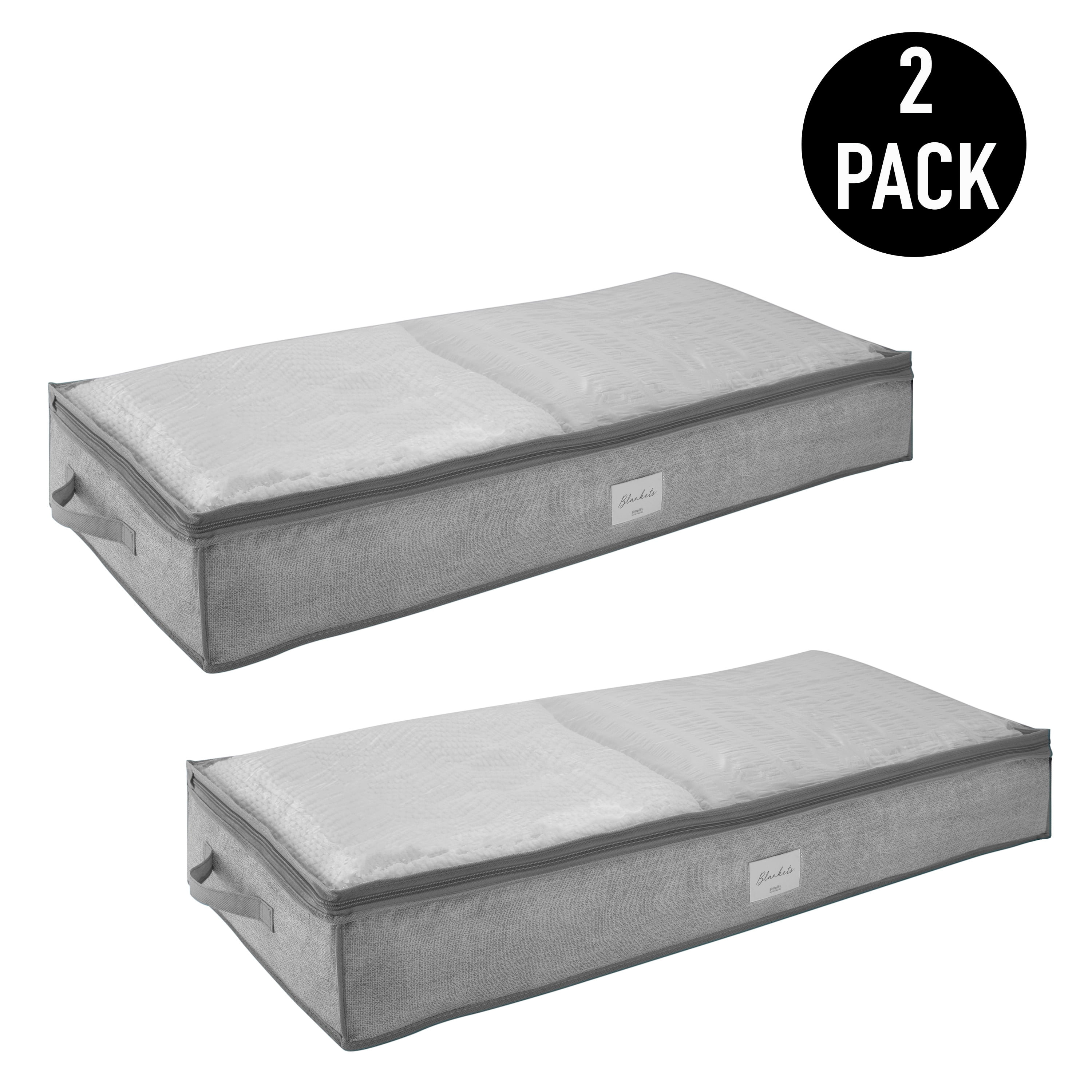 Simplify 2 Pack Under the Bed Storage Bag in Heather Grey