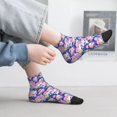 thumbnail image 2 of Rateoe graffiti style Skull flower Pattern Quarter Crew Socks,Toe Seamed Ankle Socks,Cotton Cushioned Breathable Athletic Crew Sports Socks, 2 of 7