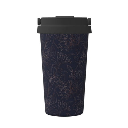 

Junzan Copper-Gold Gloss Outline Flower1 for Stainless Steel Vacuum Insulated Tumbler - Reusable Insulated Cold Brew Iced Coffee Cup Thermos -Gifts for Women Men Him Her