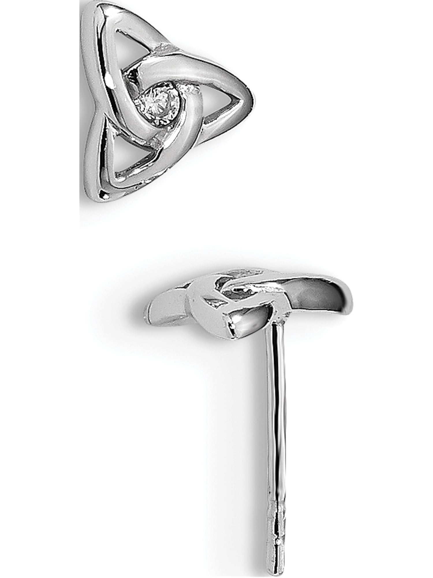 925 Sterling Silver Cubic Zirconia Cz Trinity Post Stud Earrings Fine Jewelry Gifts For Women For Her