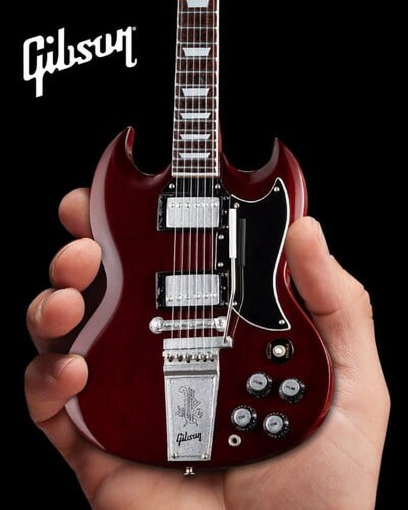 AXE HEAVEN Gibson 1964 SG Standard Cherry Miniature Guitar with Stand, 10 Inch