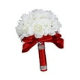 thumbnail image 6 of balikha Bride Bouquet Artificial Flowers Ornament Decor Wedding Bouquets Tossing Bouquet for Ceremony Festival Anniversary Engagement Red, 6 of 9