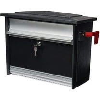 Solar Group Mailsafe Wall Mount Mailbox - Key Lock, Rust Resistant - Black Aluminum