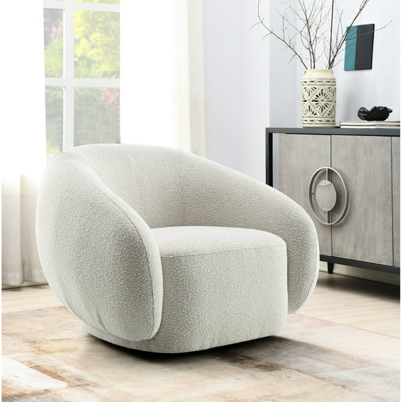 Beige Boucle Foldable Chair - Easy Storage And Transport Lounge Materials Design