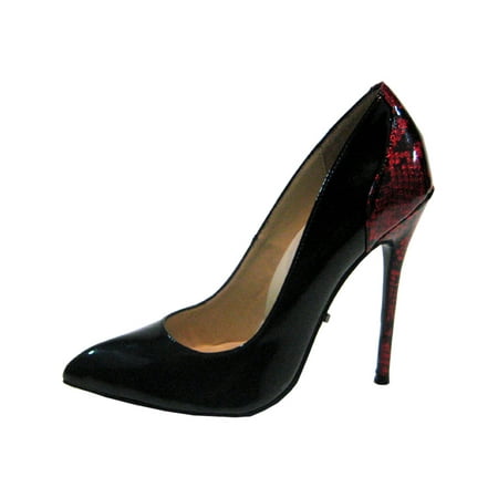 

Highest Heel Womens 4.5 Micro Ankle Pump Red Snake Patent Shoes