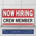 thumbnail image 3 of Now Hiring Crew Member 13 oz Heavy Duty Vinyl Banner Crew Member Jobs Available Help Wanted Sign for Business Advertising Indoor/Outdoor Single-Sided with Metal Grommets (1.5x5 ft, Wh & Re & Bk), 3 of 6