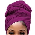 thumbnail image 1 of tredstone Turban Nœud Style Simple Hijab Bonnet Polyvalent Foulard Extensible Respirant Bonnet Anti-Perte Accessoires pour Femmes Amarante, 1 of 7