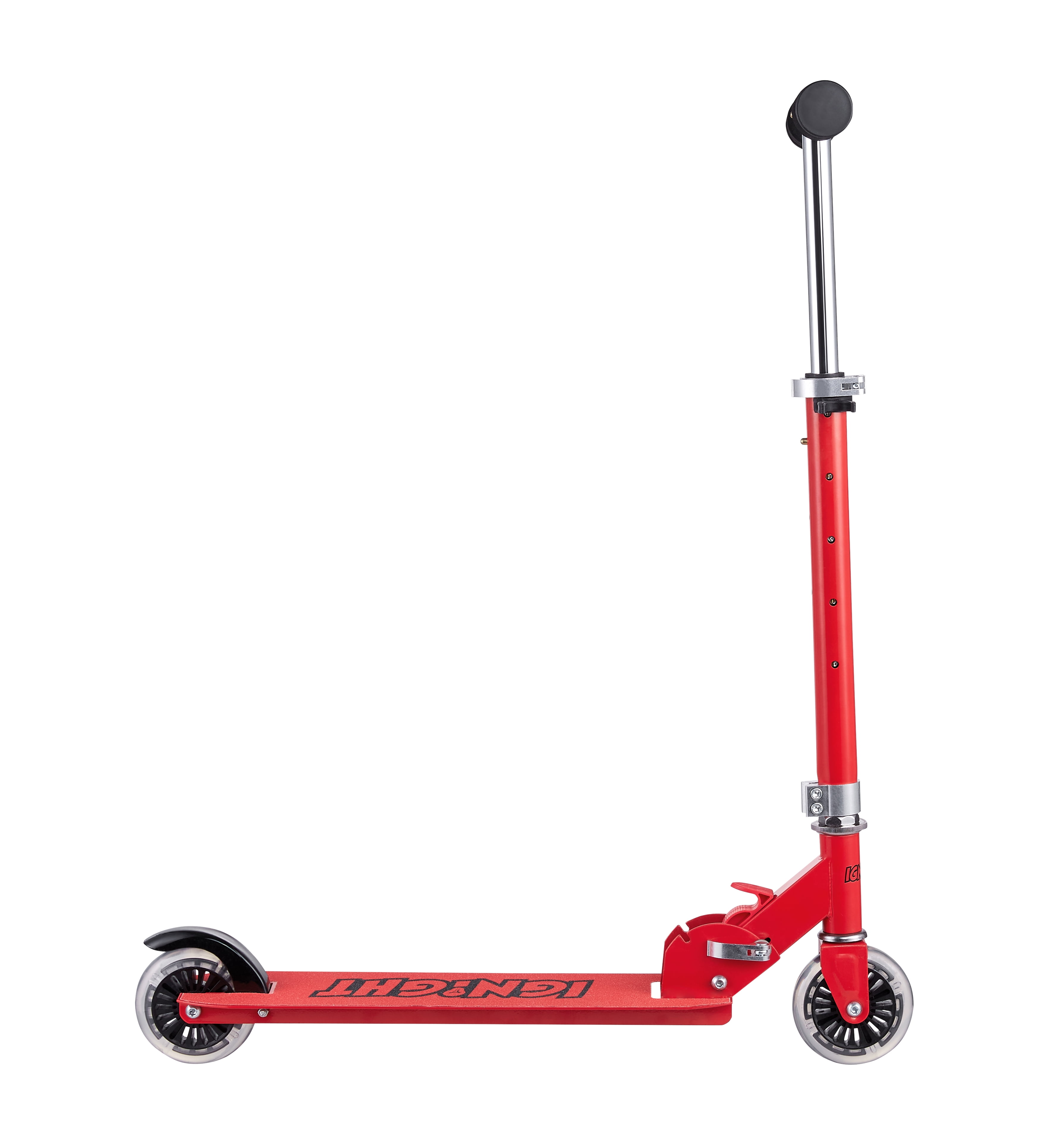 Ignight Kick Scooter with Light Up Wheels and Stem, Red Scooter for Kids Ages 5+