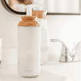 thumbnail image 2 of Full Circle Soap Opera Recycled Glass Soap & Lotion Dispenser, Bamboo Lid, 12-Ounce, Clear, 2 of 11