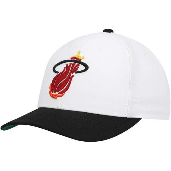 Men's Mitchell & Ness White/Black Miami Heat Hardwood Classics Core 2-Tone 2.0 Pro Snapback Hat