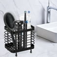 thumbnail image 3 of Rirool Toothbrush Holder for Bathroom, Wall Mounted Stainless Steel Toothbrush and Toothpaste Holder, Bathroom Organizer with Drainage Holes, 2 Slots, Black, 3 of 9