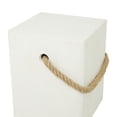 thumbnail image 5 of DecMode 15" x 18" White Magnesium Oxide Lightweight Outdoor Accent Table with Rope Handle, 1-Piece, 5 of 8