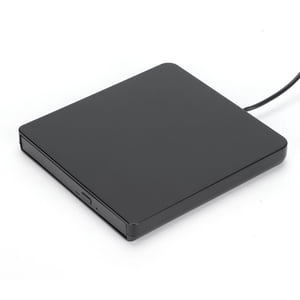 External DVD Drive, USB DVD Drive Unique Round Silica Gel Design No External Drive and Power Supply Required Eject Button Design  for Office for Home Black
