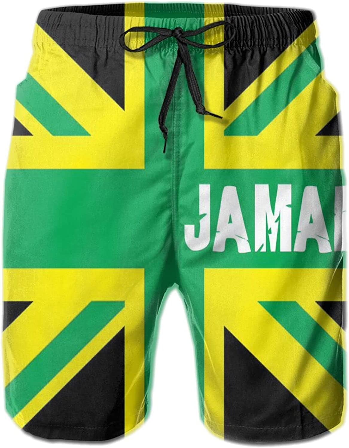 Men's Jamaica Jamaican Kingdom Flag Swim Trunks Quick Dry Summer Surf ...