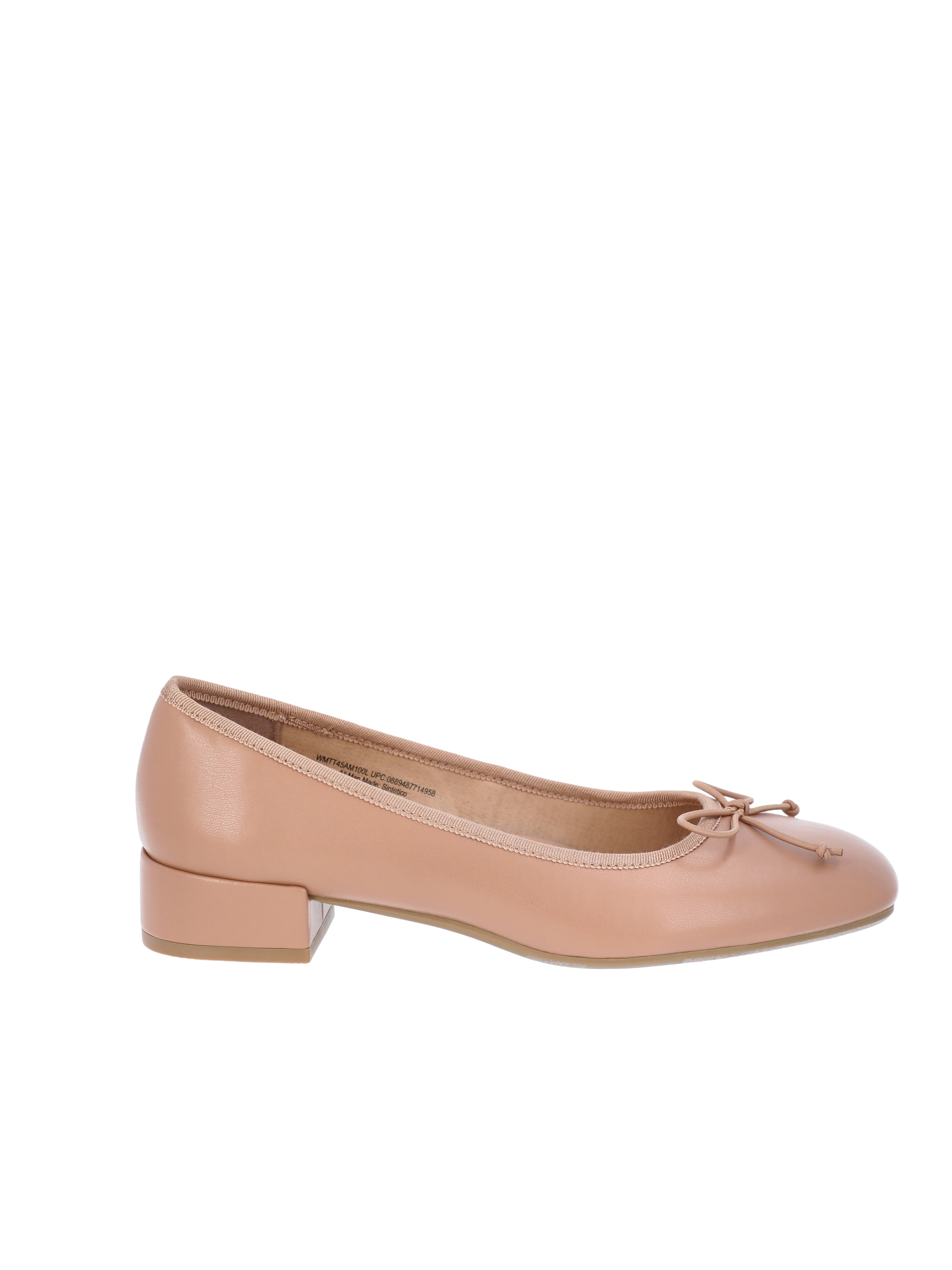 Time and Tru Women's String Bow Block Heel Ballet Shoes, Wide Width Available