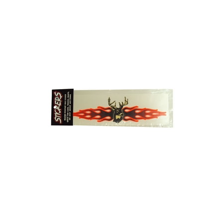 Paint Tribal Flames - Graphic Designs Deer Head in Middle with Tribal Flames Vinyl Decal Sticker, 137
