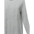 thumbnail image 4 of A2Y Women's Premium Solid Long Sleeve Round Hem Crew Neck Top Shirt Heather Grey S, 4 of 7