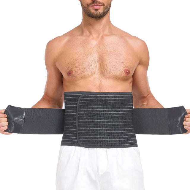 DOREIPA Abdominal Binder for Men and Women â?? Post Surgery & Postpartum Recovery Hernia Support Belt Waist Trainer for Men Adjustable Compression W