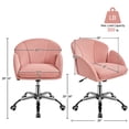 thumbnail image 4 of Yaheetech Modern Office Chair Vanity Chair Swivel Rolling Chair with Armrests, Pink, 4 of 8