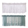 thumbnail image 2 of BeesClover Lace Short Curtains Heat Light Blocking Rod Pocket Sheer Curtains for Kitchen Basement Bedroom Decor, 2 of 8