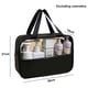 thumbnail image 2 of Bolsa de cosméticos transparente con costura grande, bolsa de cosméticos de baño de PVC, PU, impermeable, de gran capacidad, color negro, 2 of 5