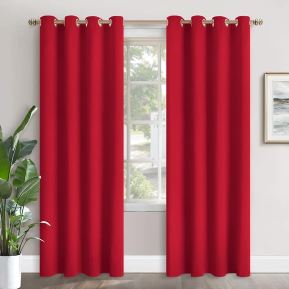 Cortinas Blackout YoungsTex Rojas de 229 cm de Largo para Sala