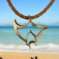 thumbnail image 3 of Manta Ray Ocean Theme Sea Life Solid Bronze Pendant Necklace, 3 of 10