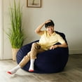 thumbnail image 5 of Big Joe Lotus Foam Filled Teardrop Bean Bag Chair with Removable Cover, Navy Plush, Soft Polyester, 4 feet Big, 5 of 10