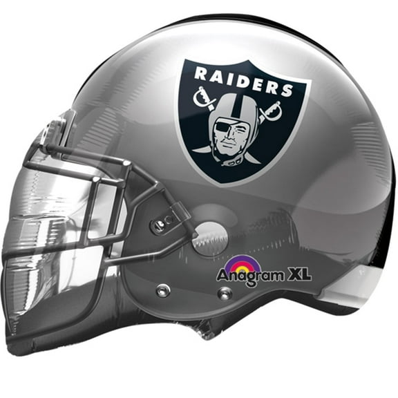 Anagram Oakland Raiders Football 24" Helmet Foil Super Shape Balloon, Black Grey